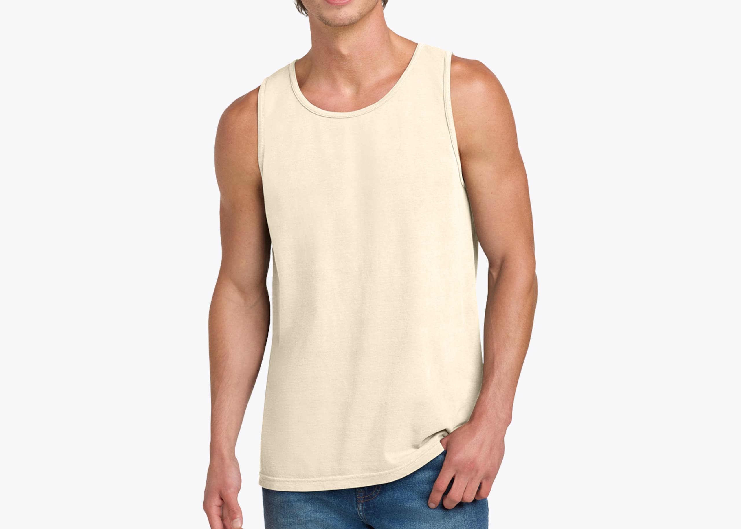 Comfort Colors 9360 Heavyweight Garment-Dyed Tank in Ivory (size:medium, view:front)